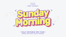 Editable Sunday Morning Text Effect.typhography Logo