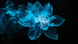 Blue cyan flower style smoke line ornament element 