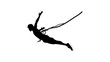 bungee jumper, black isolated silhouette