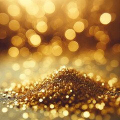 Wall Mural - golden glitter, with a beautifully blurred background creating a bokeh effect