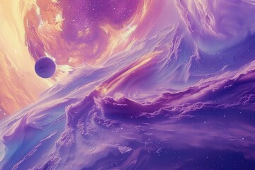 Wall Mural - abstract formations resembling planetary orbits and cosmic trajectories against a backdrop of swirli