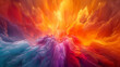 A vibrant explosion of colors resembling a combination of fire, liquid, and smoke dynamically flowing from the center
