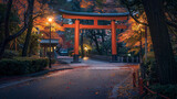 Fototapeta Londyn - The Torii gate a Shrine in Tokyo Japan
