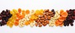 Assorted Dried Fruits Displayed on a White Background - Healthy Snacking Choices