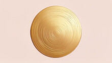3d Illustration Of A Gold Circle On A White Background With Shadow