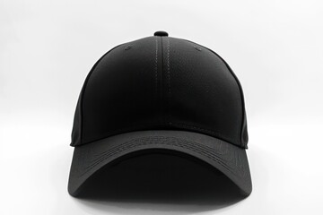 Wall Mural - A black baseball cap on a white background. Perfect for sports-themed designs or promotional materials