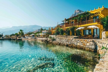 Poster - Famous summer resort in Bali village, near Rethimno, Crete, Greece