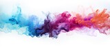 Fototapeta Motyle - Vibrant Abstract Patterns of Colorful Smoke Swirling on Clean White Background