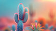 wallpaper of minimalistic macro of a cactus with plain background 