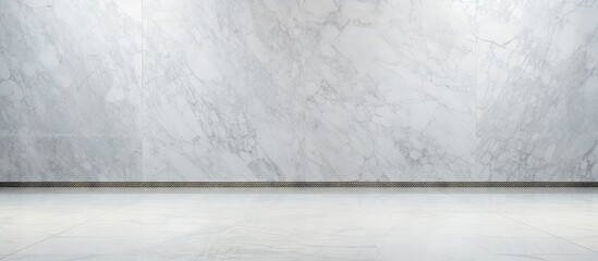 Poster - Elegant White Marble Interior Design with Black and White Marble Wall and Floor