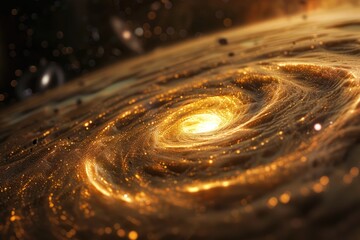 Wall Mural - abstract formations resembling planetary orbits and cosmic trajectories against a backdrop of swirli