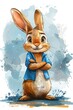 adorable peter rabbit prop for birthday party for kids vector, birthday props, white background