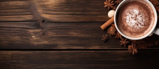 Poster - Warm and Cozy: A Cup of Gourmet Hot Chocolate Infused with Cinnamon and Spices