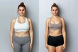 © id512 - woman posing at before and after weight loss diet
