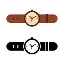 Set Wristwatch Strap Icon Flat Vector Design