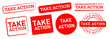 © bakhtiarzein - take action circle rectangle and square red rubber stamp label sticker determination motivation