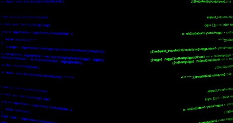 hacker scrolls program code on notebook computer, cyber security concept