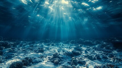 Poster - Deep Abyss Underwater - Blue Sunlight