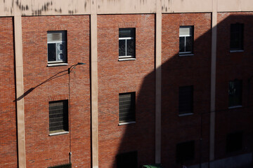 Wall Mural - Facade of a brick building in the city