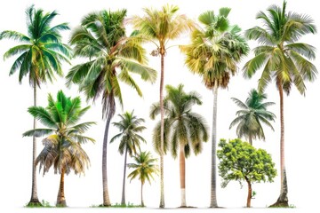 Sticker - The collection of trees consists of coconut and palm trees. Very tall trees grow in summer, making their trunks very large.