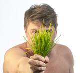 Fototapeta Mapy - person holding a plant
