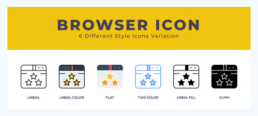 Browser icon vector design illustration in trendy style