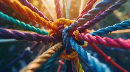concept of a strong diverse network rope team