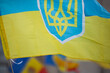 Flags of Ukraine and Moldova in Chisinau, Moldova, February 24, 2024