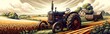 Rustic Countryside with Vintage Tractor - Farm Life Scene with Copyspace