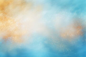 Wall Mural - Golden Bokeh Lights on Blue - A Dreamlike Shimmering Abstract Generative AI