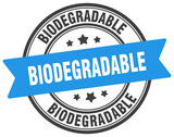 Fototapeta  - biodegradable stamp. biodegradable label on transparent background. round sign