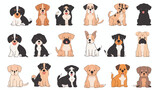 Fototapeta Pokój dzieciecy - Cute dogs doodle vector . Cartoon dog or puppy charac
