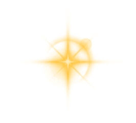 Wall Mural - gold lens flares set.isolated on transparent background. sun flash with rays or gold spotlight and b