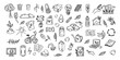 © Mariia Mazaeva - Set of ecology. Hand-drawn doodle vector illustration. Ecology problem, recycling and green energy icons. Environmental symbols..