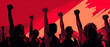 © Kseniya - Crowd of people making a powerful gesture with raised fists