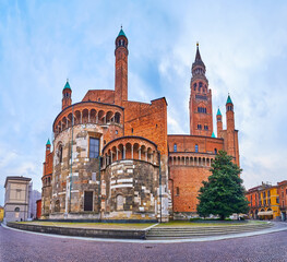 Wall Mural - Cremona Cathedral from Largo Boccaccino, Italy
