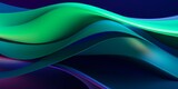 Fototapeta  - Ribbons of emerald and sapphire intertwine, creating a mesmerizing tapestry of color that seems to shift and evolve with each passing moment within the dynamic gradient waves illustration.