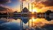 A sunrise at Blue Mosque, Shah Alam, Malaysia. Blue Mosque or Sultan Salahudin Abdul Aziz Shah Mosque is the state of mosque of Selangor,Malaysia.



