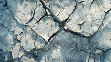 Canvas Print - Cracked concrete texture background. Grey surface with cracks close up. A lot of pieces of splintered plaster. Abstract concept of split, dissent, disagreement, discord. Sunny day with shadows.