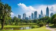 Kuala Lumpur, Malaysia skyline at Titiwangsa Park.


