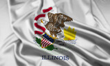 Fototapeta Mosty linowy / wiszący - The flag of the state of Illinois Rippled