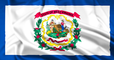 The flag of the state of West Virginia Rippled