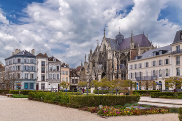 Poster - Square with Basilica of Saint Urban, Troyes, France