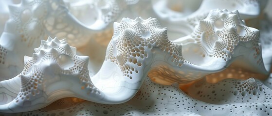 Poster - A white 3D printer piece / Detail of a 3D printer