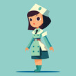 Retro Nurse Healthcare Illustration