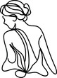 Minimalistic Female Profile Vector Illustration in Elegant Line Art