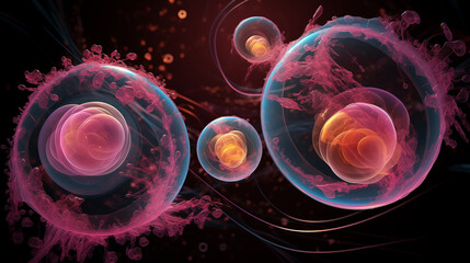 Canvas Print - embryonic stem cells, cellular therapy, regeneration, disease treatment. human cell or embryonic ste