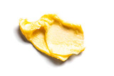 Fototapeta Nowy Jork - Yellow cosmetic cream smudge swatch