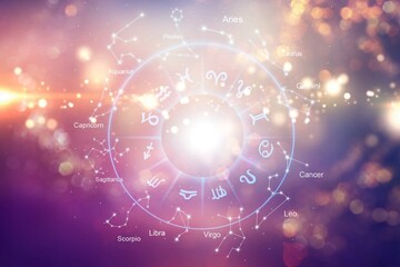 Wall Mural - zodiac signs horoscope circle for astrology concept
