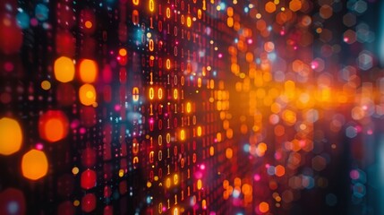 Wall Mural - A close-up shot of programming code blurred in bokeh style creates a captivating visual effect, perfect for tech-themed designs.